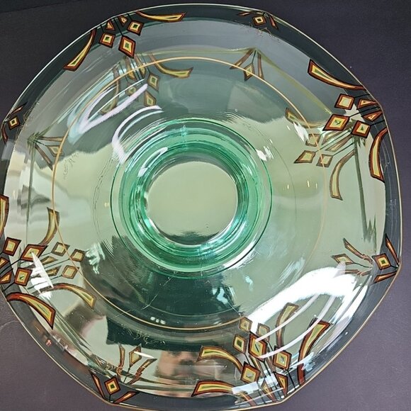Uranium Collectibe Hand Painted Glass Bowl Depression Glass Geiger Test Amazing! - Picture 3 of 16